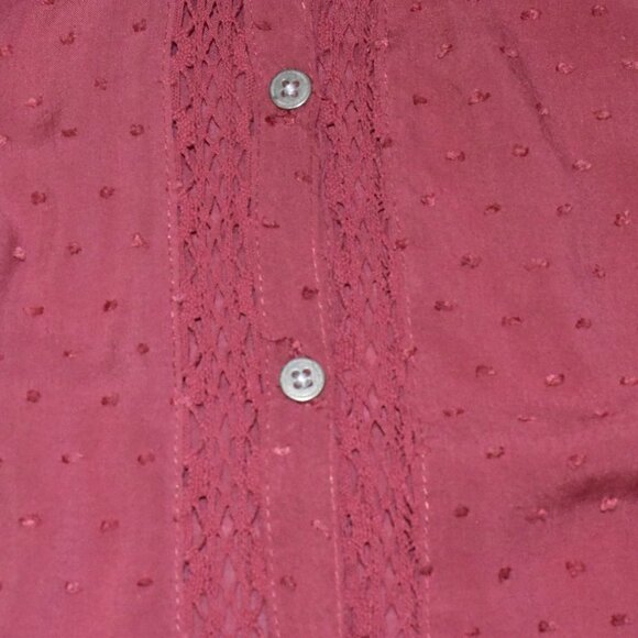 Free People Every Day Every Girl Swiss Dot Long Sleeve Top Button Down Blouse - Picture 12 of 12